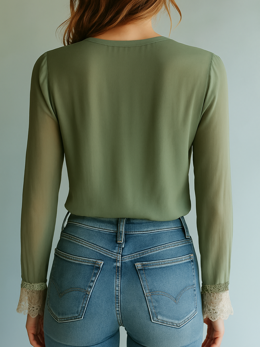 Rocío · Blusa floral bohemia con encaje
