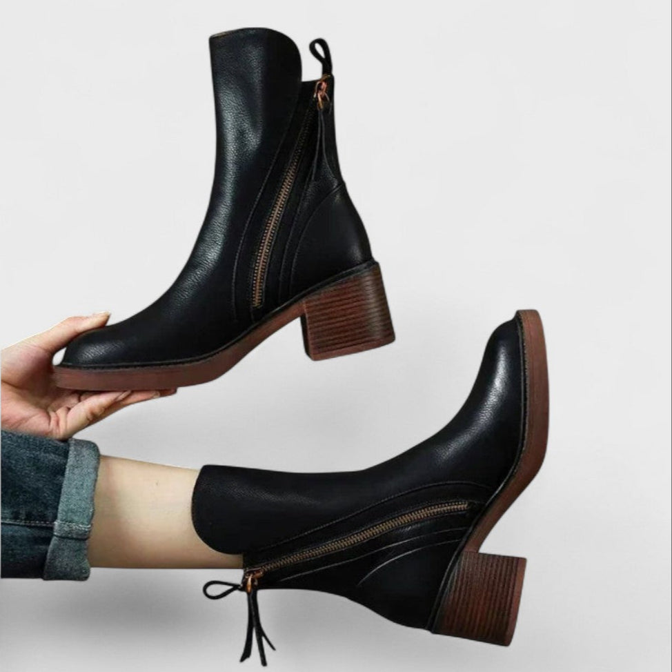 Botines De Piel Con Pelo Interior – Elegantes Y Cómodos