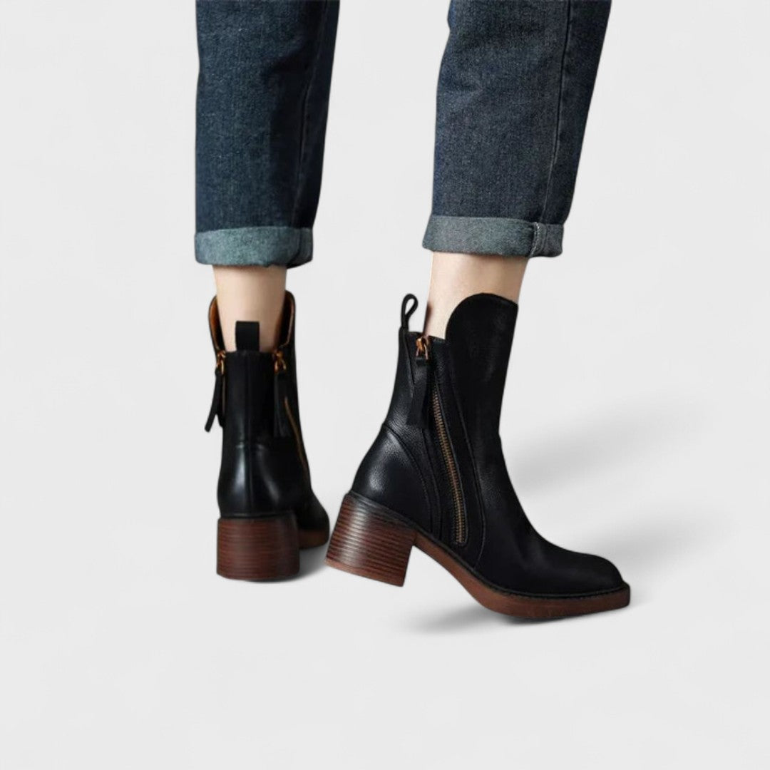 Botines De Piel Con Pelo Interior – Elegantes Y Cómodos