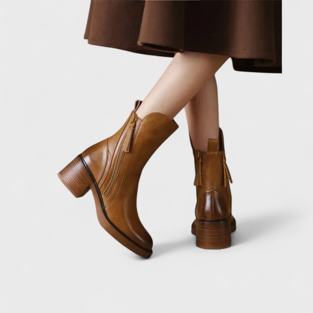 Botines De Piel Con Pelo Interior – Elegantes Y Cómodos