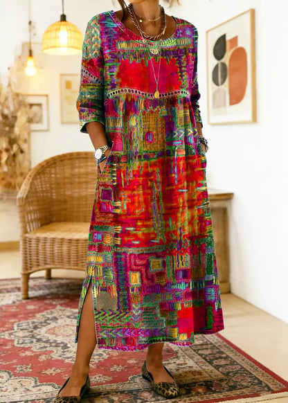 MANUELA | VESTIDO CON ESTAMPADO ÉTNICO