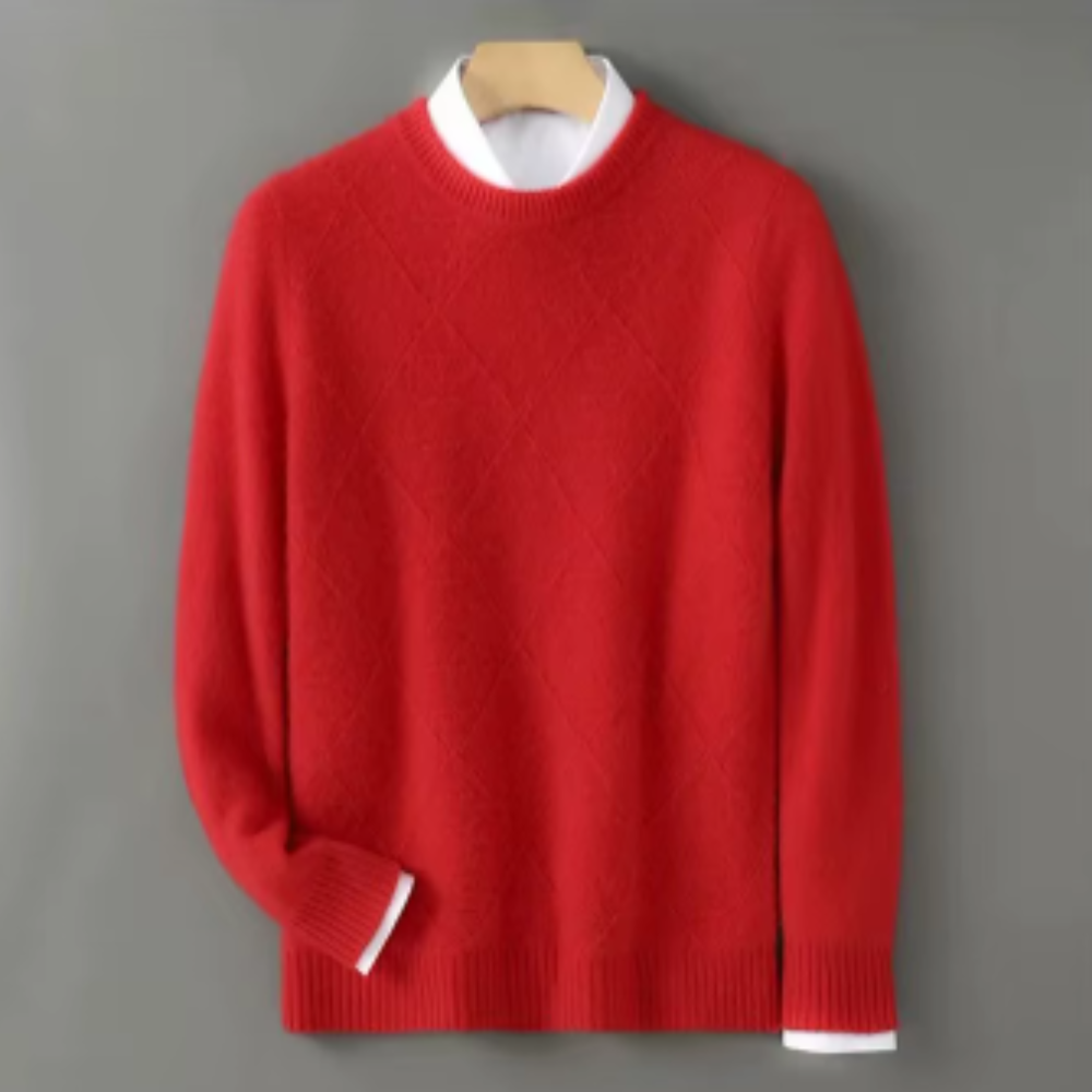 Jersey De Hombre De Cachemira Pura Corte Elegante