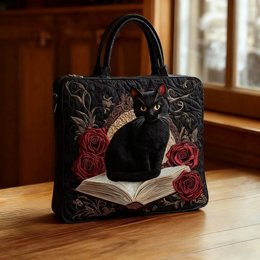 Bolso Acolchado Artesanal con Asas Oscuras