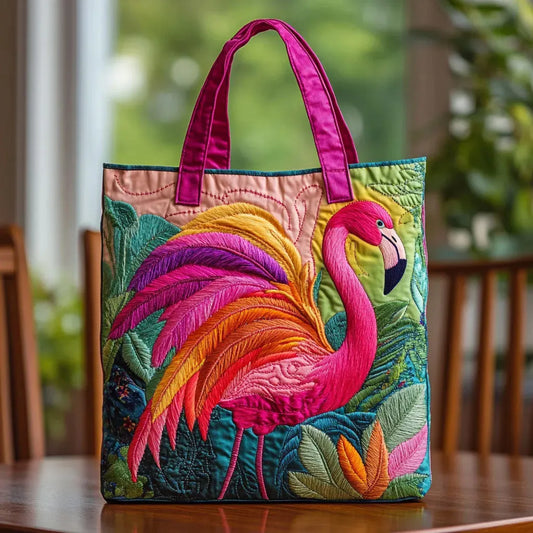 Borsa a Spalla Imbottita con Fenicottero