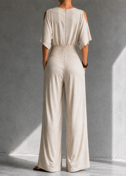 Alía | Conjunto Elegante con Efecto Cruzado y Pantalón Ancho
