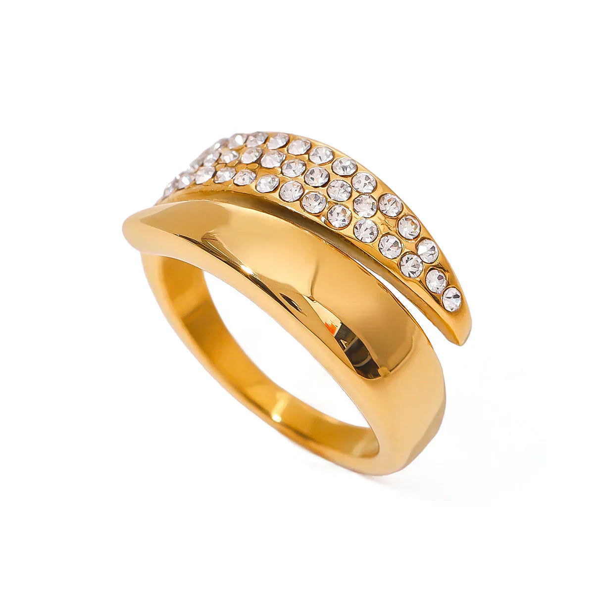 LENA | ANILLO CRUZADO CON CIRCONITAS