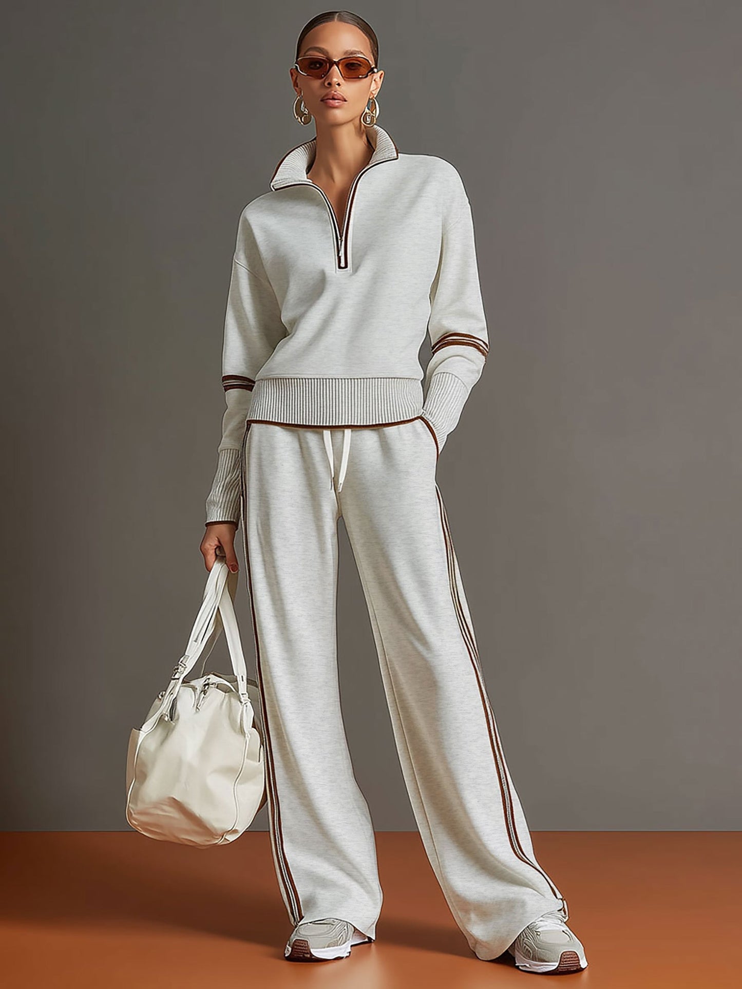 Teresa: Mujer Dos Piezas con Sudadera Half Zip