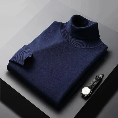 Jersey De Cuello Alto Hombre 100% Cachemira Elegante