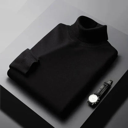 Jersey De Cuello Alto Hombre 100% Cachemira Elegante