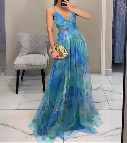 La Scintilla | Vestido largo con estampado floral elegante