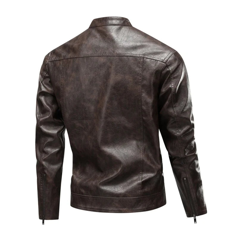 Chaqueta De Piel Tipo Aviador Estilo Piloto