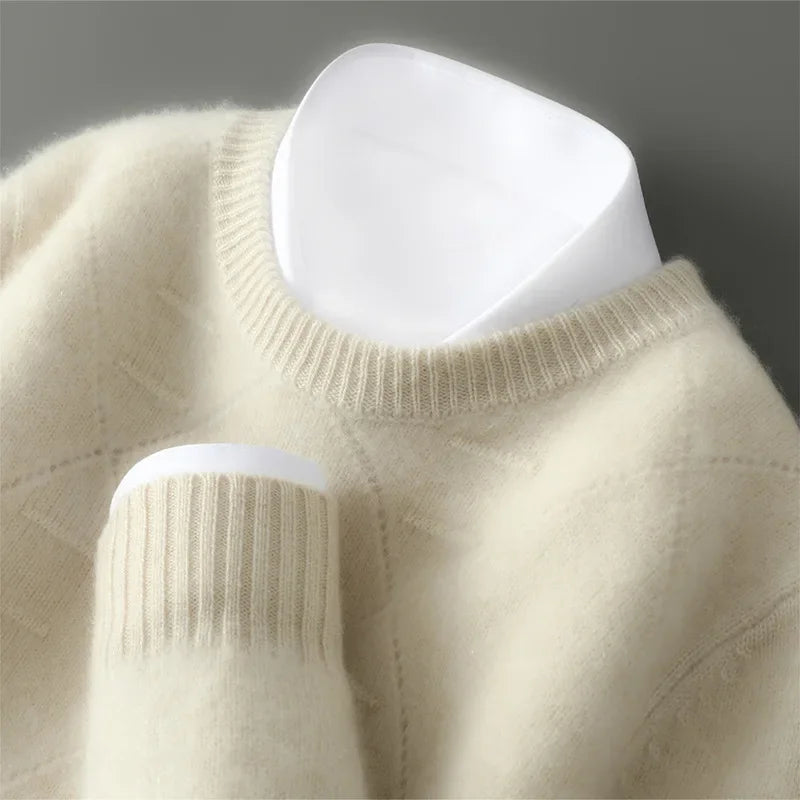 Jersey De Hombre De Cachemira Pura Corte Elegante