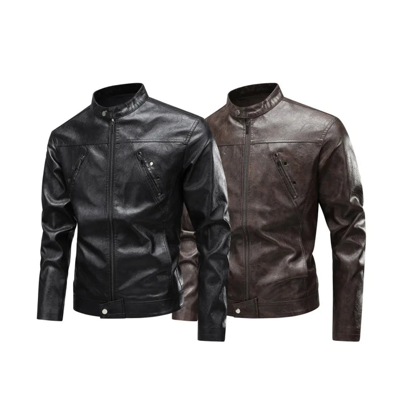 Chaqueta De Piel Tipo Aviador Estilo Piloto