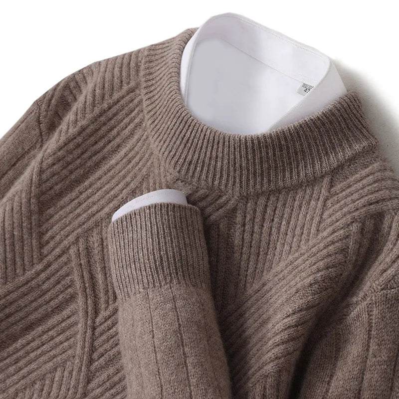 Jersey De Cachemira Para Hombre Con Patrón Elegante