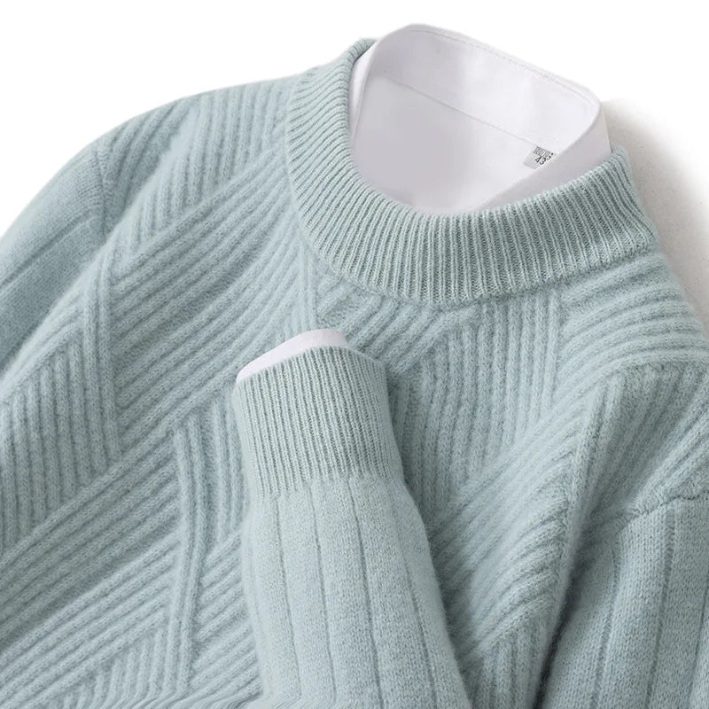 Jersey De Cachemira Para Hombre Con Patrón Elegante