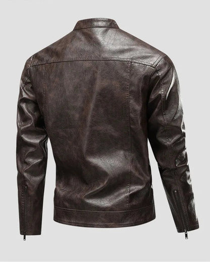 Chaqueta De Piel Tipo Aviador Estilo Piloto