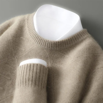 Jersey De Hombre De Cachemira Pura Corte Elegante