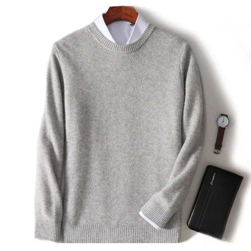 Jersey De Hombre 100% Cachemir De Corte Elegante