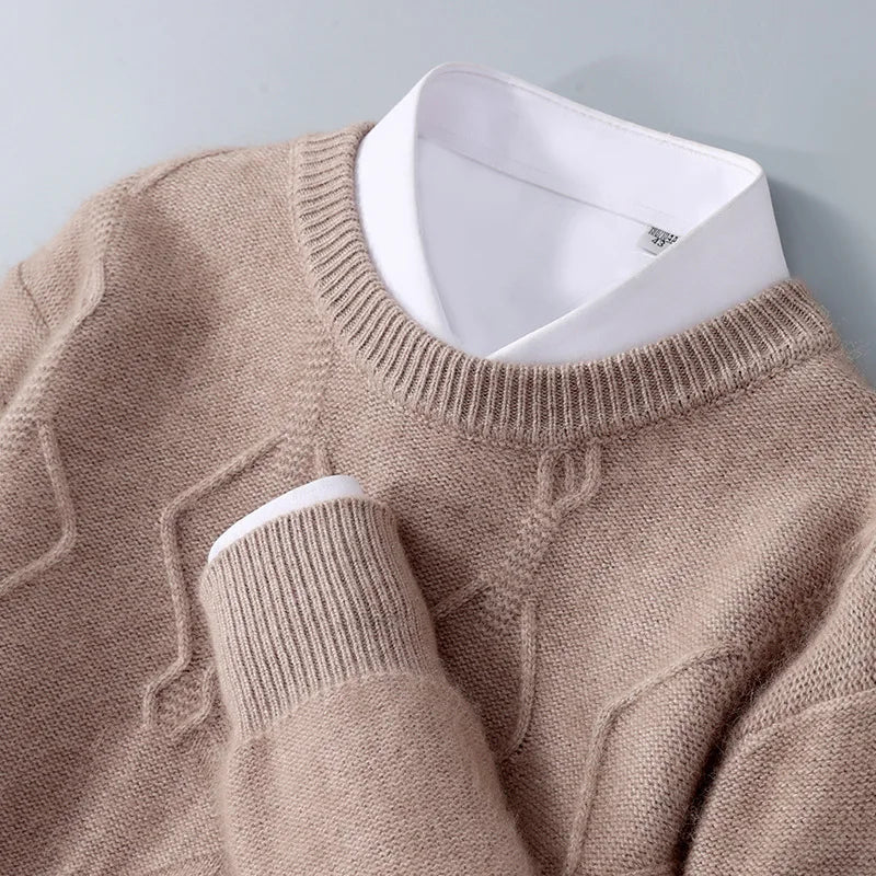 Jersey De Cachemira Hombre Con Patrón De Rombo