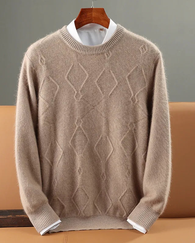 Jersey De Cachemira Hombre Con Patrón De Rombo