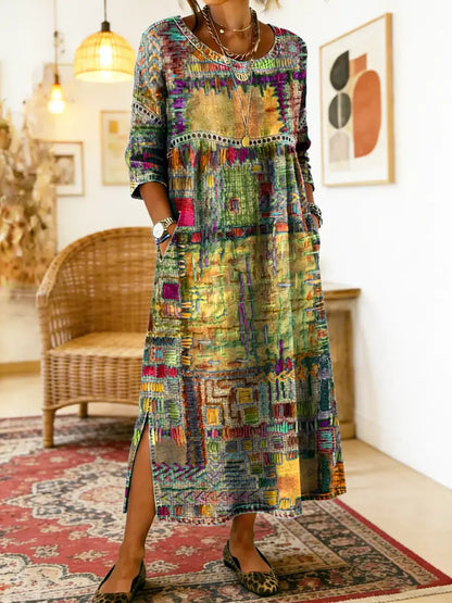 MANUELA | VESTIDO CON ESTAMPADO ÉTNICO