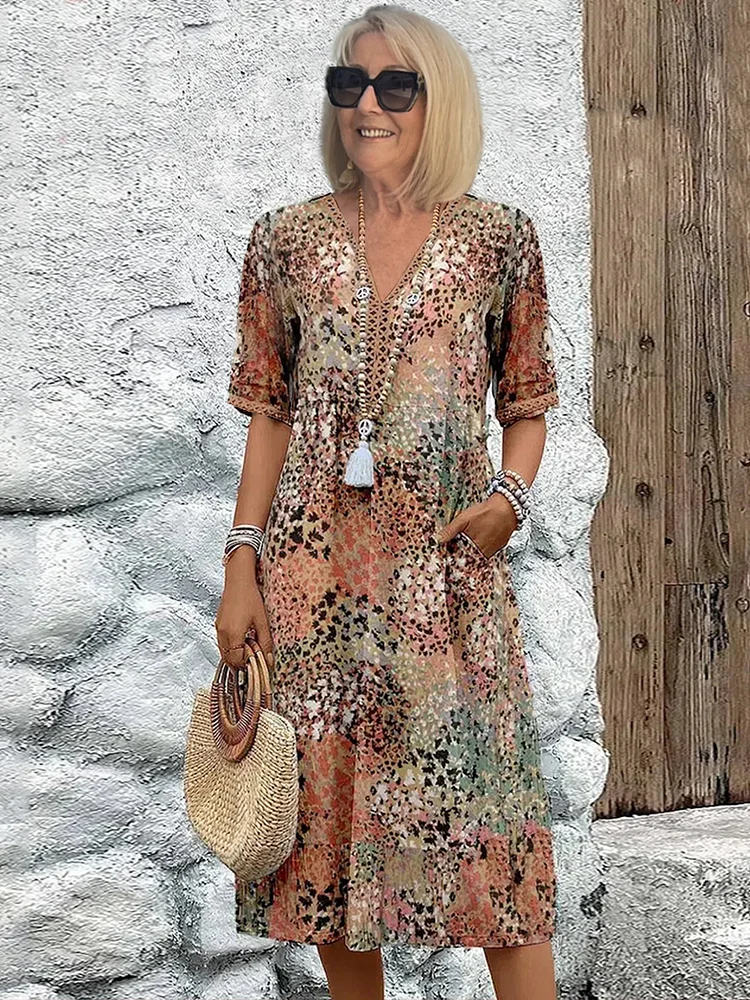 Véronique – Elegante vestido midi de corte fluido