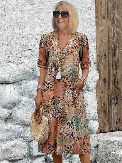 Véronique – Elegante vestido midi de corte fluido