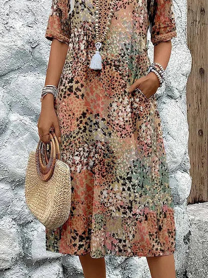 Véronique – Elegante vestido midi de corte fluido