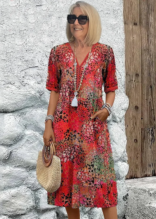 Véronique – Elegante vestido midi de corte fluido