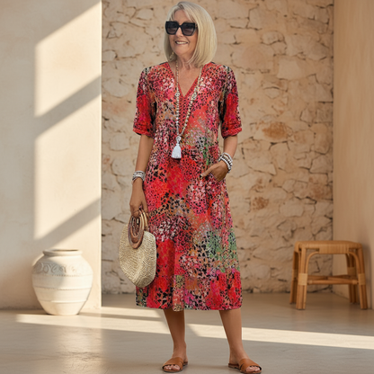Véronique – Elegante vestido midi de corte fluido