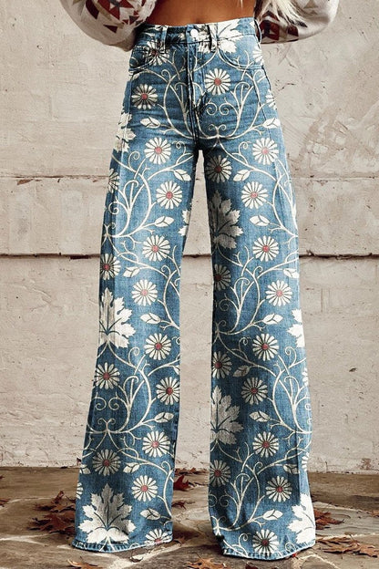 Léna - Pantalones amplios florales