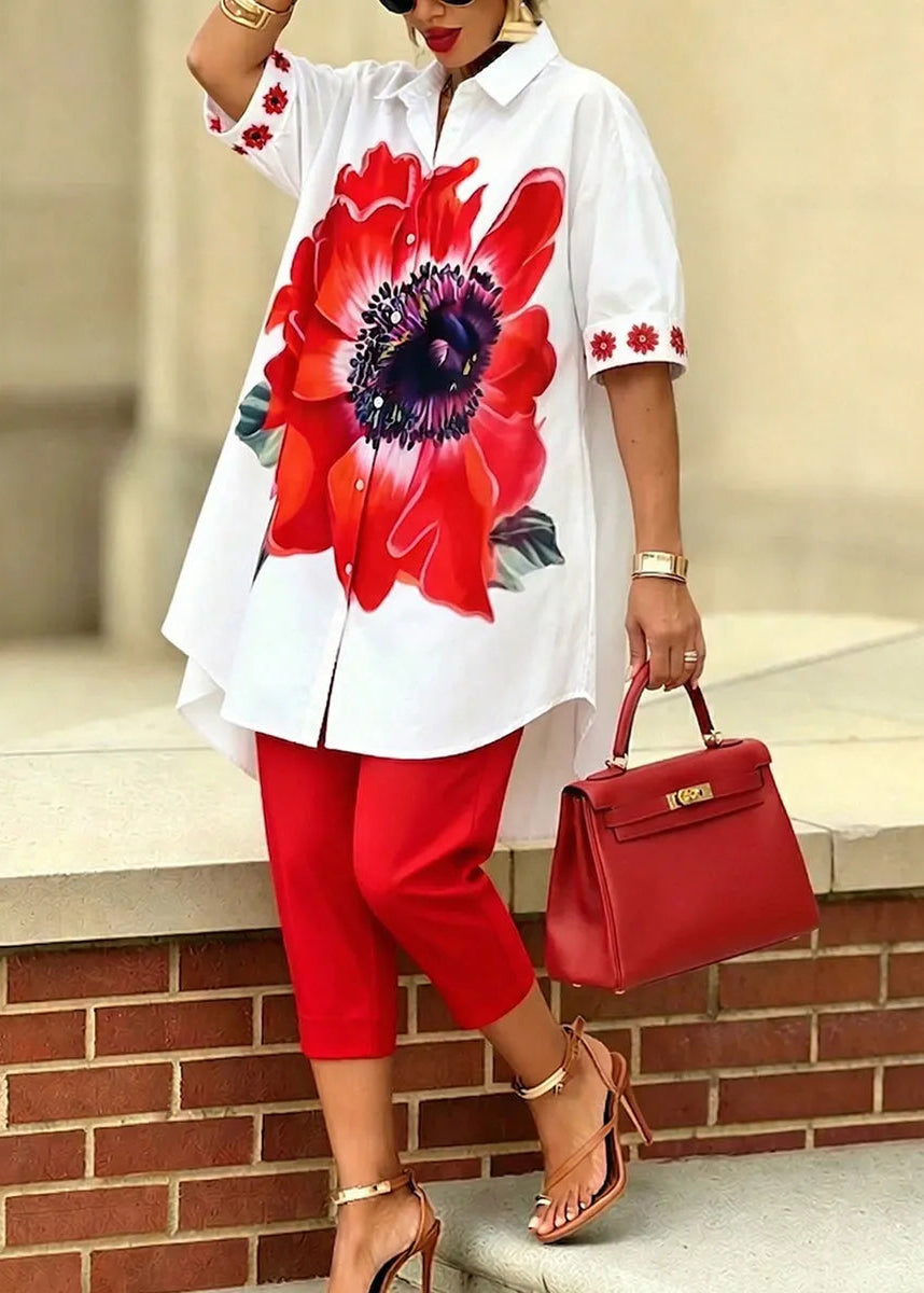Bianca · Conjunto Doble Floral Mujer Top Oversize y Pantalón Cropped