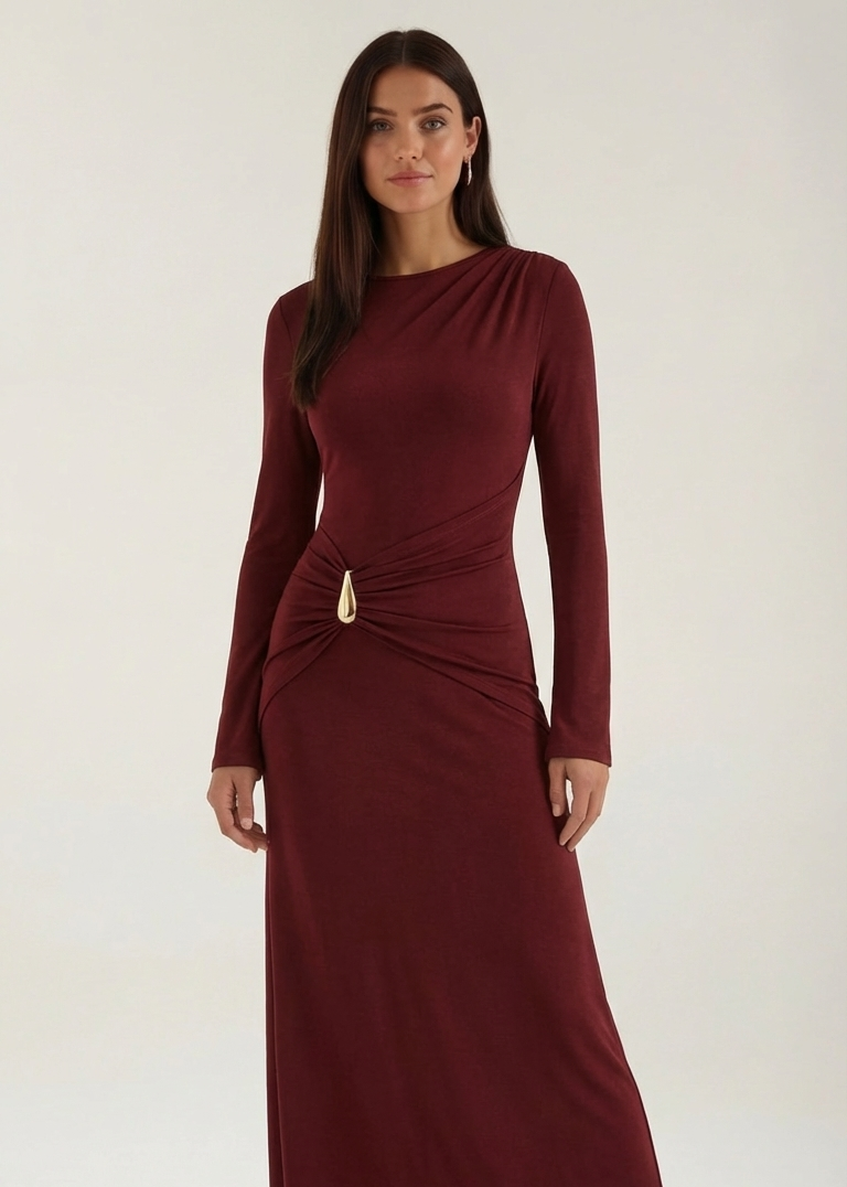 Renee | Vestido Largo Atemporal de Manga Larga