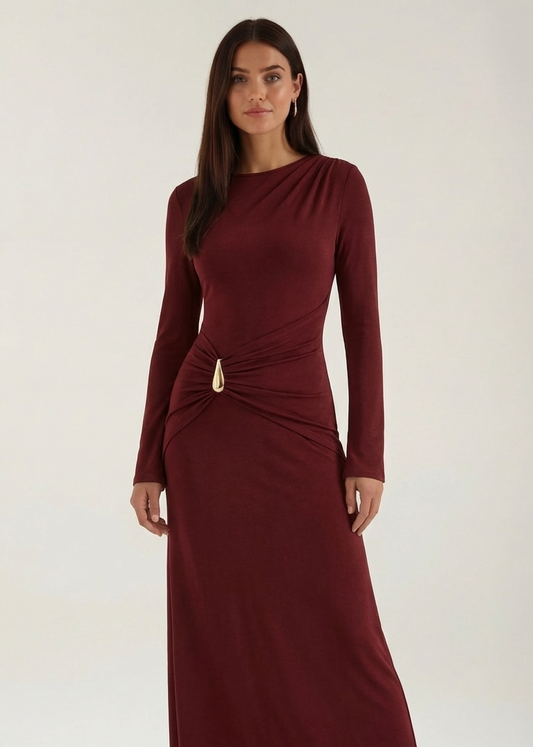 Renee | Vestido Largo Atemporal de Manga Larga