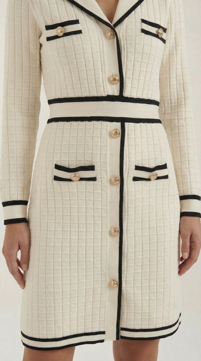 Tracy | Mini Vestido con Ribetes en Contraste y Corte Moderno