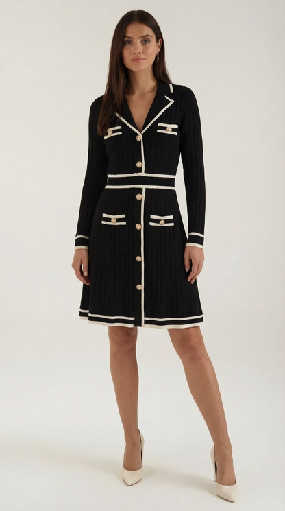 Tracy | Mini Vestido con Ribetes en Contraste y Corte Moderno