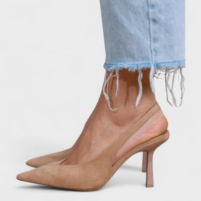 Zapato Slingback De Mujer Con Tacón Fino Elegante