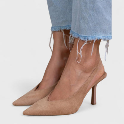 Zapato Slingback De Mujer Con Tacón Fino Elegante