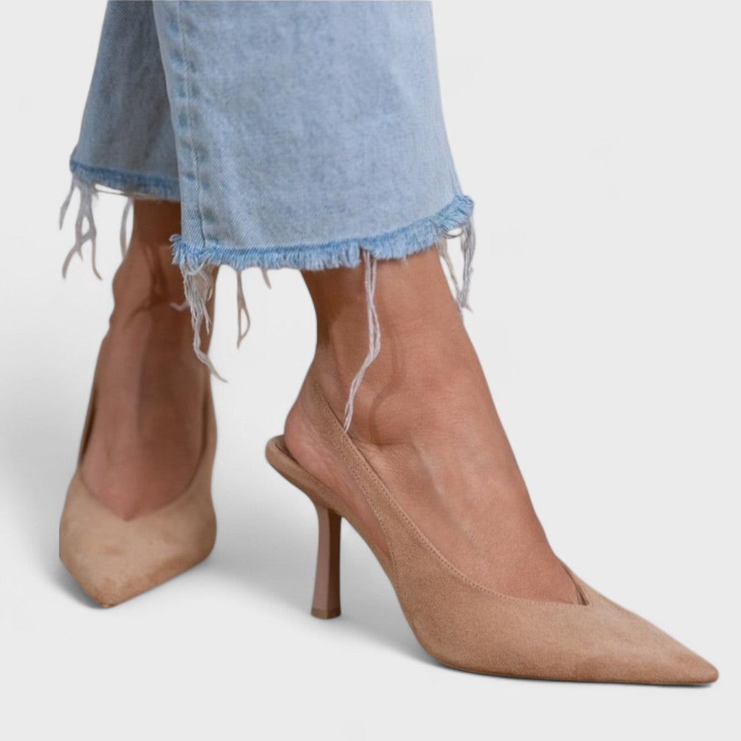 Zapato Slingback De Mujer Con Tacón Fino Elegante