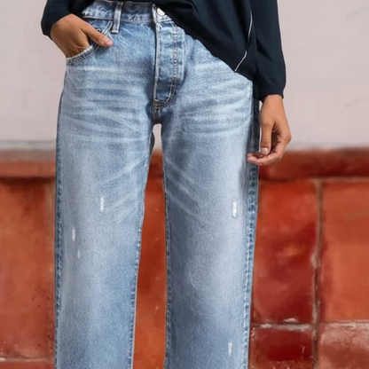 Lola · Vaqueros rectos cortos retro para mujer
