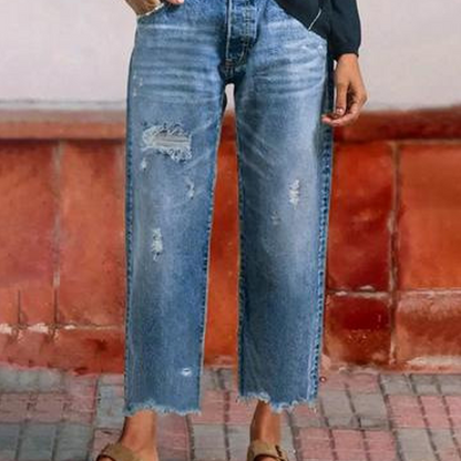 Lola · Vaqueros rectos cortos retro para mujer