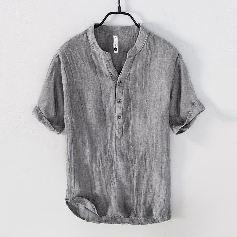 Camisa De Lino Para Hombre De Estilo Casual