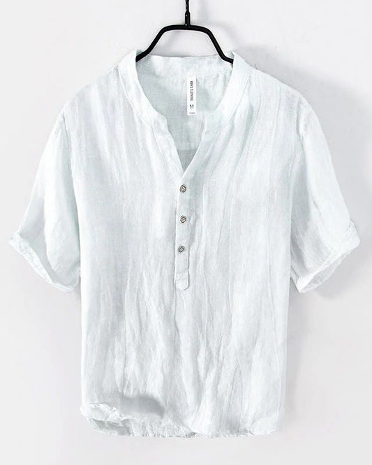Camisa De Lino Para Hombre De Estilo Casual