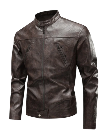 Chaqueta De Piel Tipo Aviador Estilo Piloto
