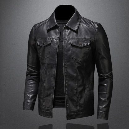 Chaqueta De Piel Vegana Entallada Estilo Urbano